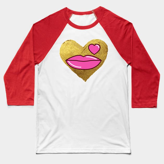 Love Lips Baseball T-Shirt by ShubShank